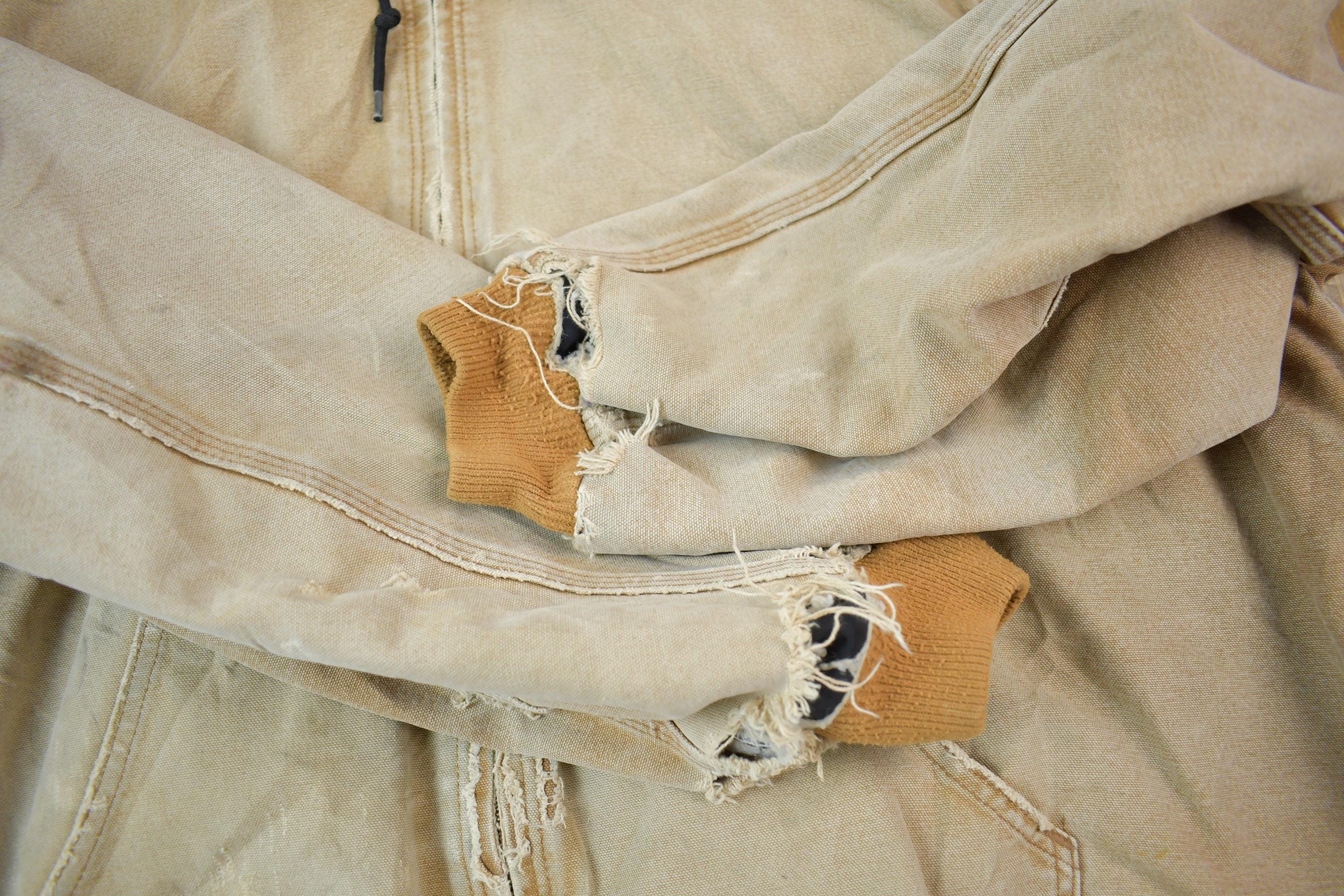 Vintage 1990s Distressed Carhartt Beige Active Jac Jacket Size 3XL  Distressed  Beige  Vintage Workwear