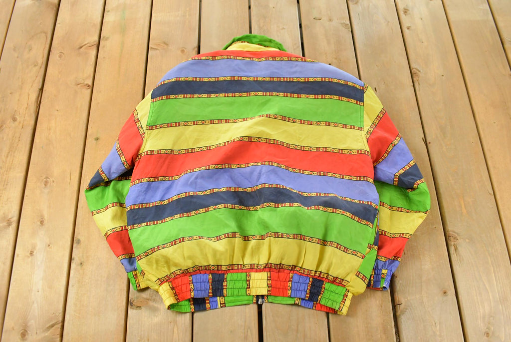 Vintage 1980s Fuda International All Over Print Silk Windbreaker Jacket Women's Medium