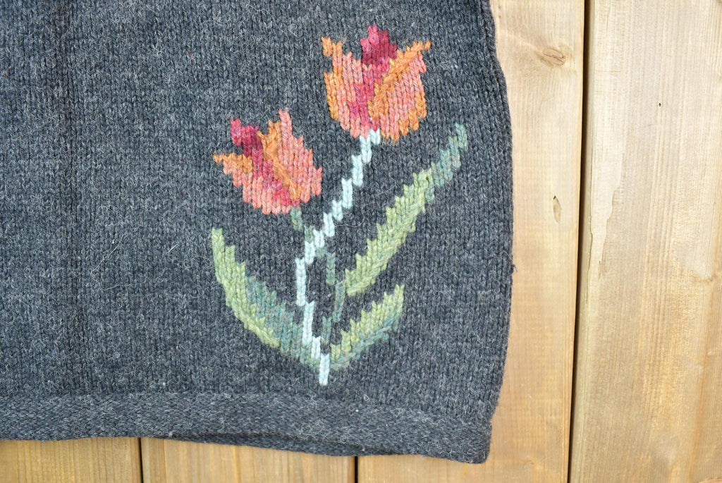 Vintage 1990s Talbots Petites 100% Wool Knit Quarter Button Cardigan Sweater