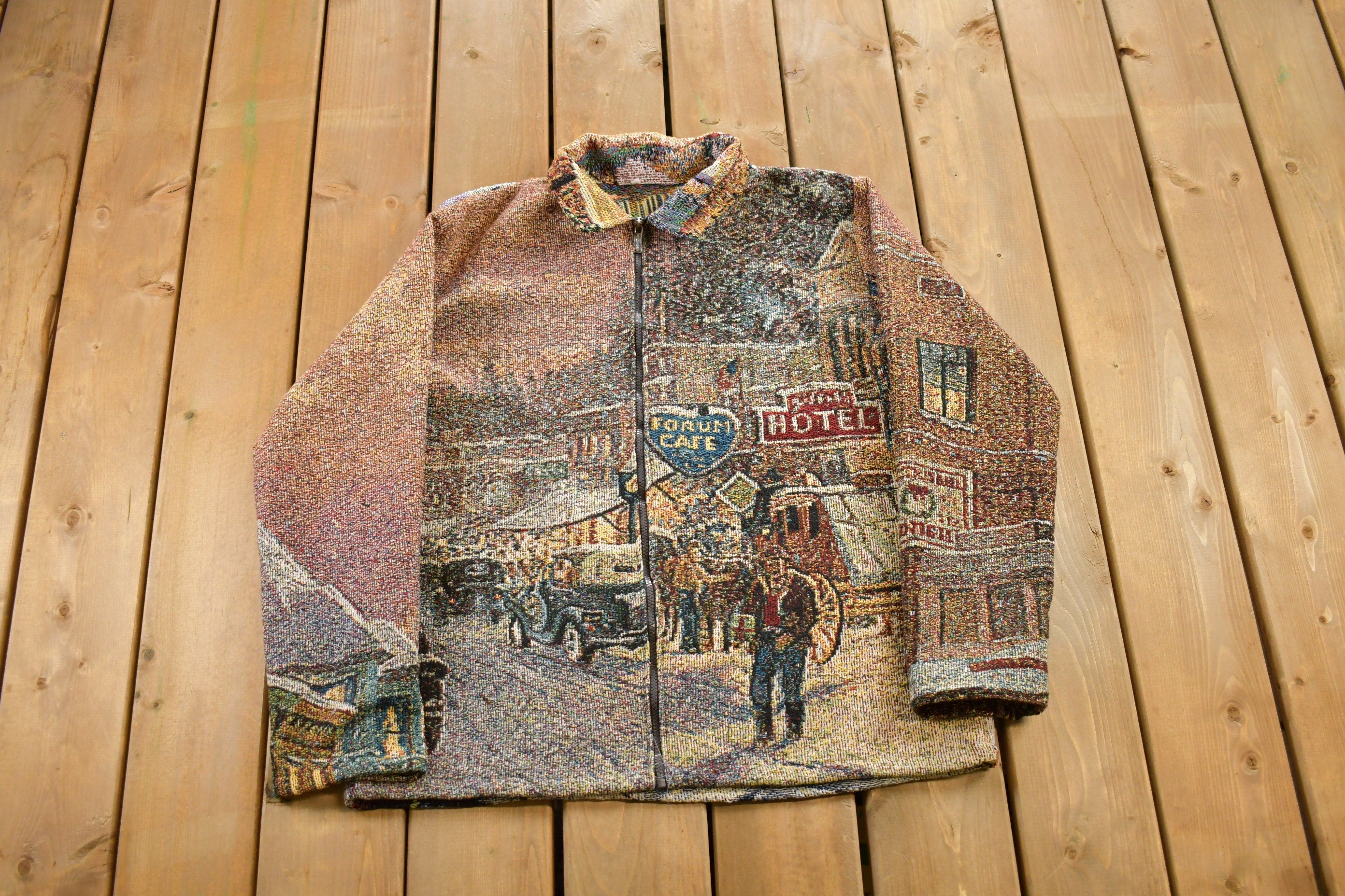 Vintage 1990s Football Themed Quilt Jacket
