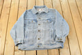 Vintage 1990s Wrangler Workwear Distressed Denim Trucker Jean Jacket Men's XL