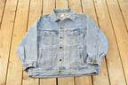 Vintage 1990s Wrangler Workwear Distressed Denim Trucker Jean Jacket Men's XL