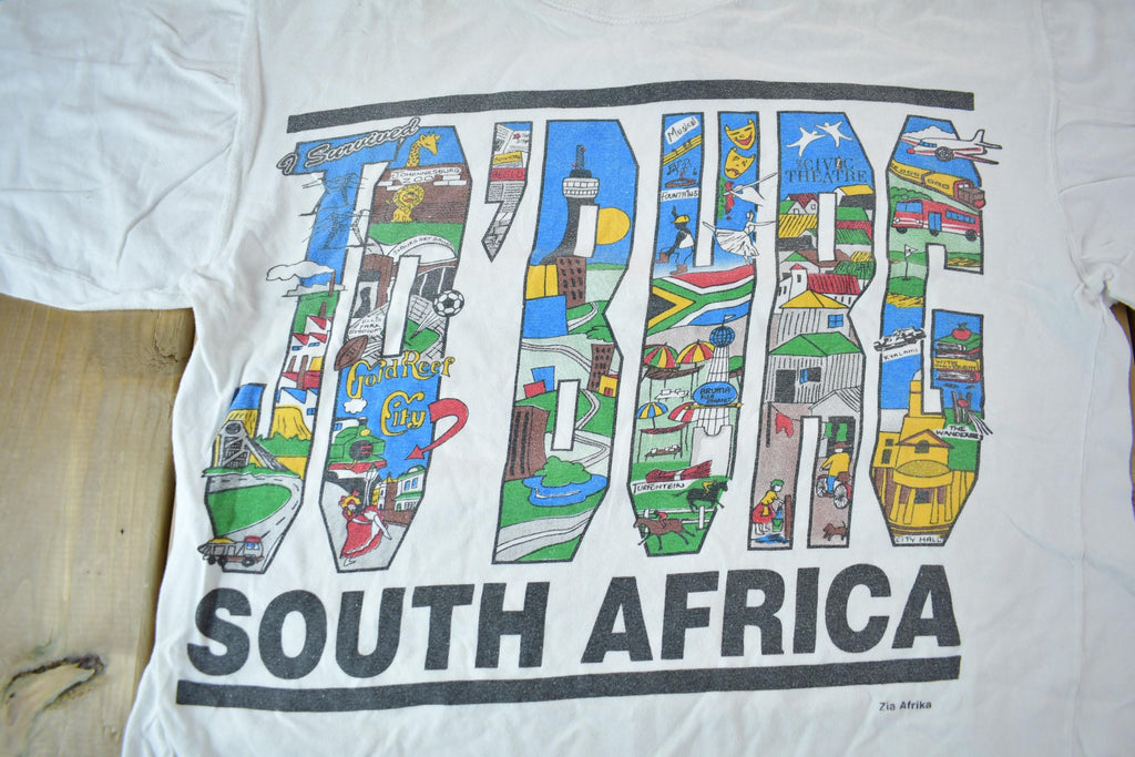 Vintage 1990s Jo' Burg South Africa Graphic Souvenir Travel T-Shirt