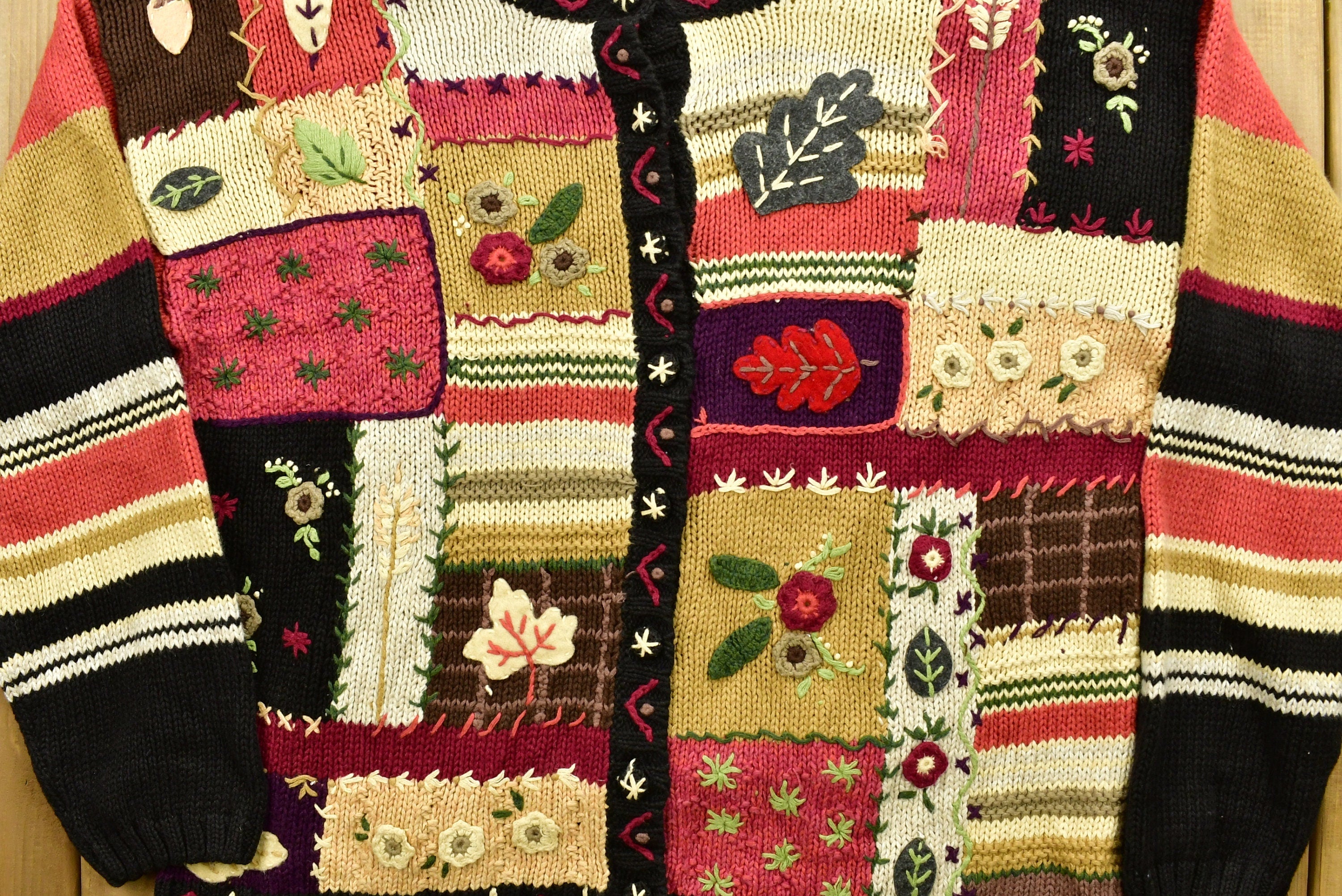 Vintage 3-D Knit Sweater