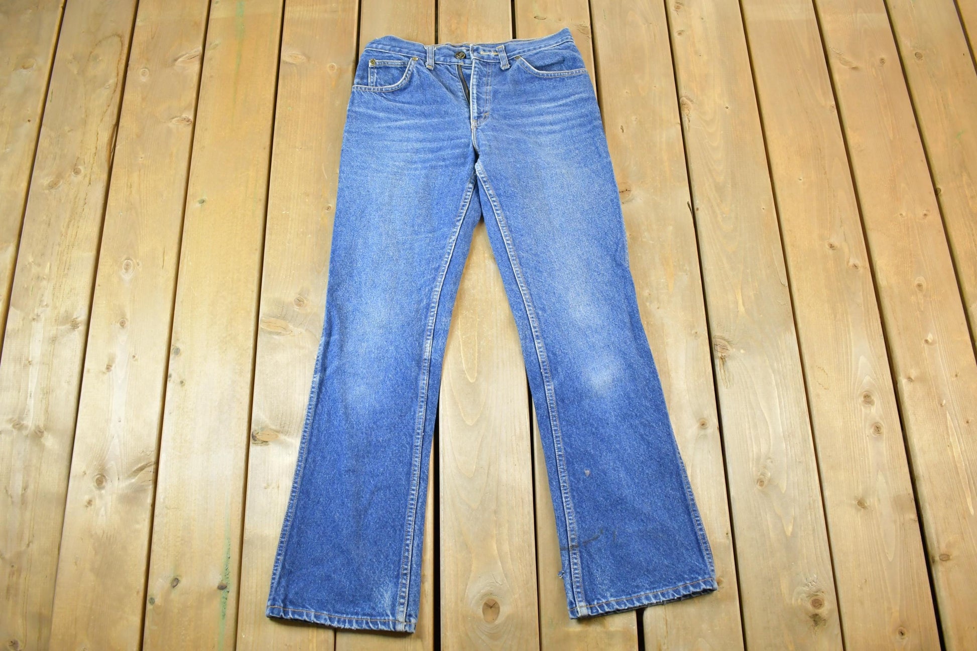 Vintage 1970s Lee Denim Jeans Size 32 x 28 Vintage Denim