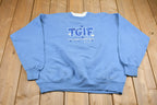 Vintage 1990s Cute Grandma Embroidered Double Collar Crewneck