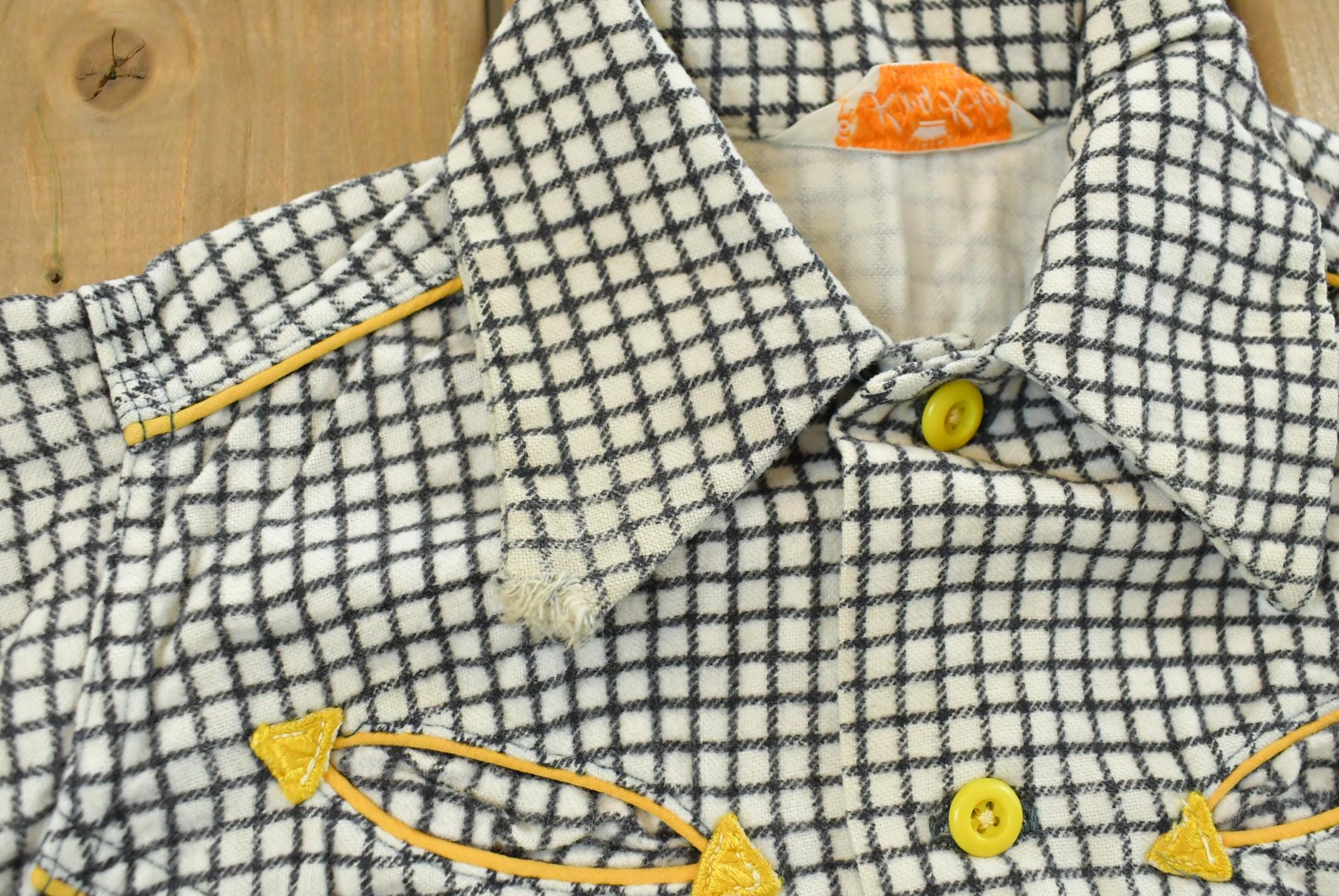 Vintage 1960s King Kole Gingham Check Button Up Western Shirt Youth 6