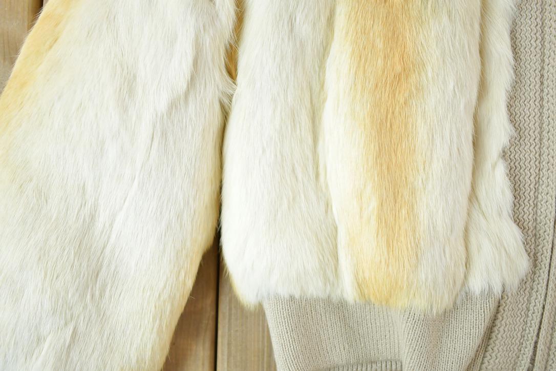 Vintage 1970s Cropped Rabbit Fur Coat Made In USA