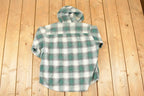 Vintage 1990s In Style New York Plaid Button Up Hoodie Men's M