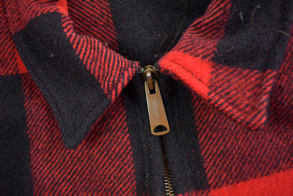 Vintage 1980s Woolrich Wool Buffalo Plaid Button Up Shacket