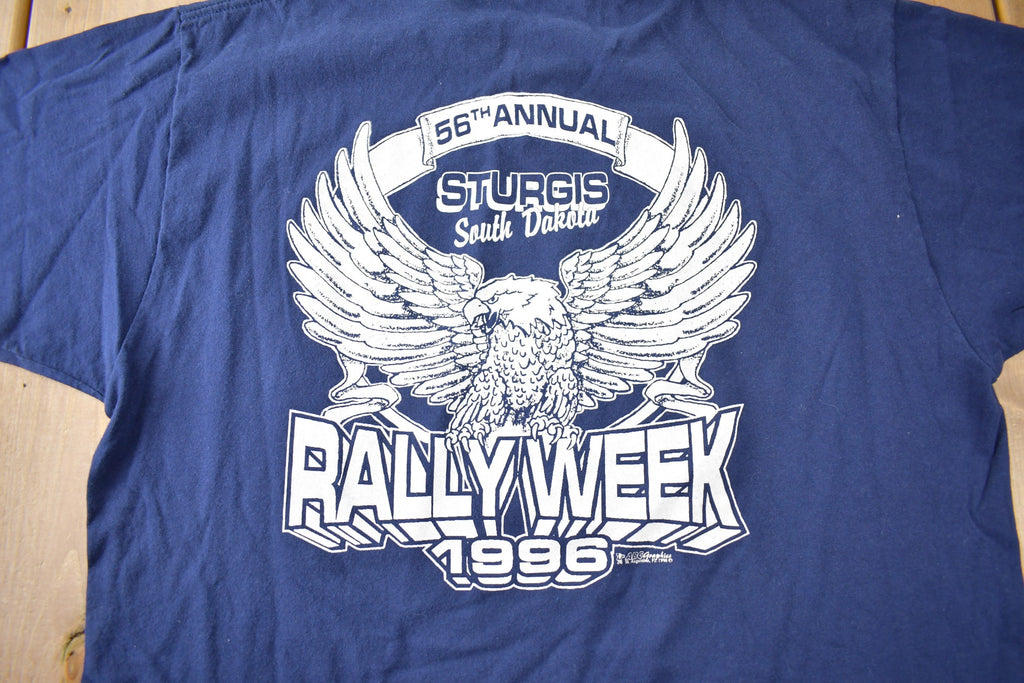 Vintage 1996 Rally Week Sturgis South Dakota Souvenir T Shirt Made In USA Size XL