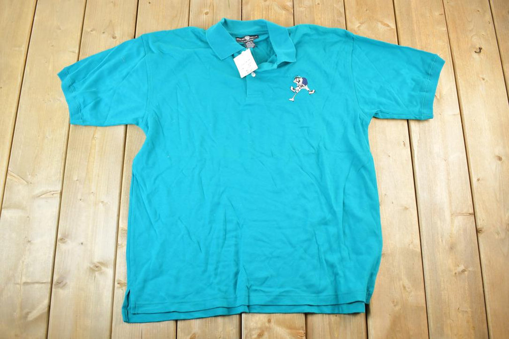 Vintage 1990s Deadstock TAZ Warner Bros Cartoon Promo Golf Polo T-Shirt