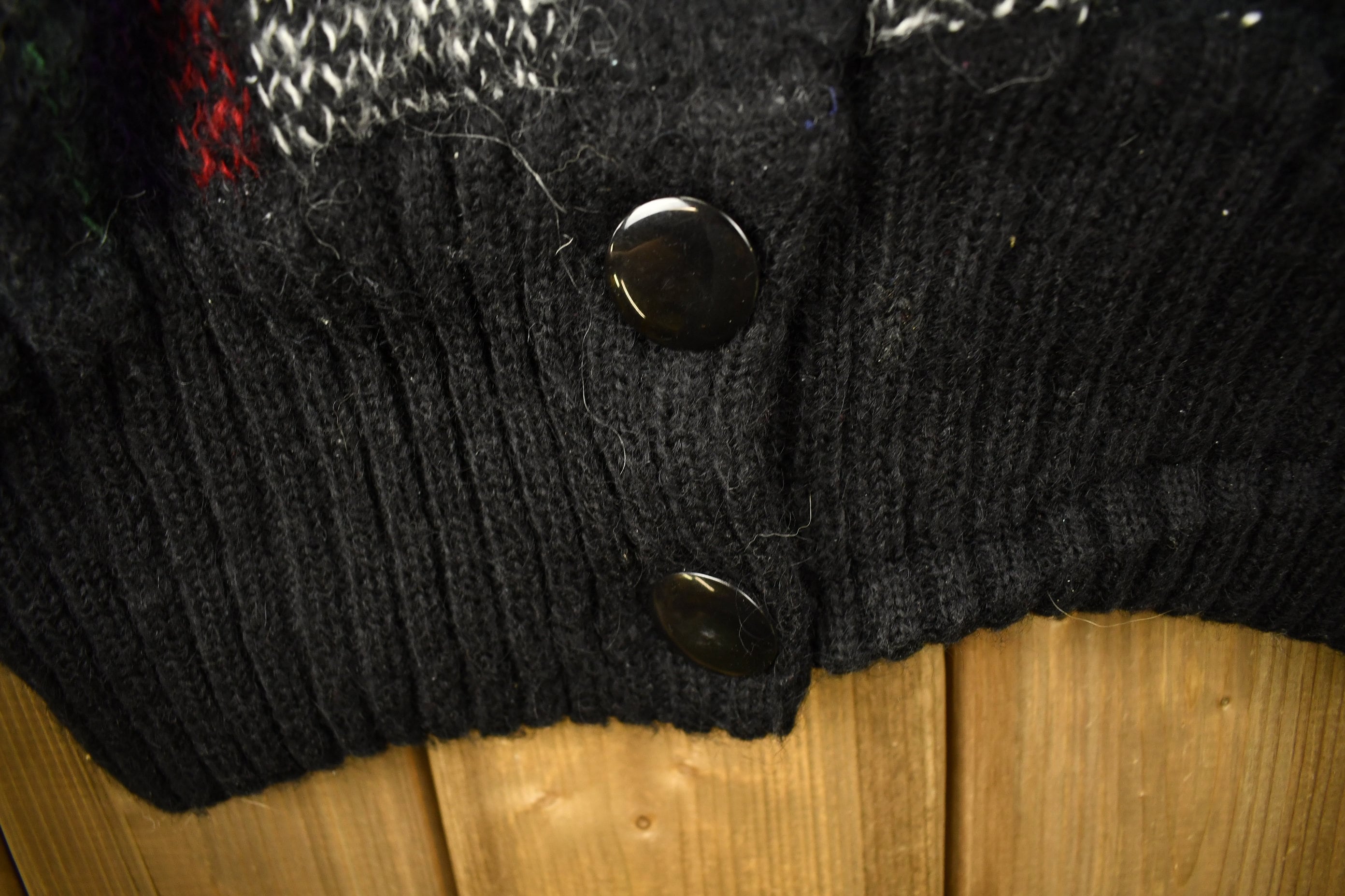 Vintage 1990s Heavy Weight Plaid Cardigan Sweater