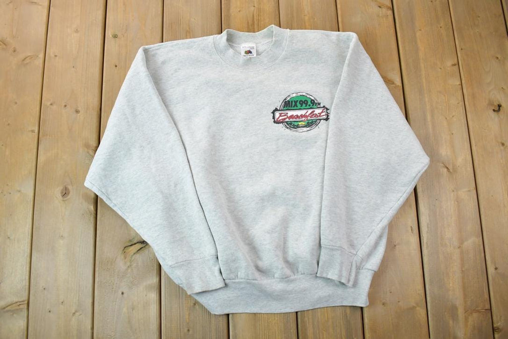 Vintage 1990s Mix 99.9 Beachfest Crewneck Sweatshirt / 90s Crewneck / Souvenir Sweater / Streetwear / Travel And Vacation