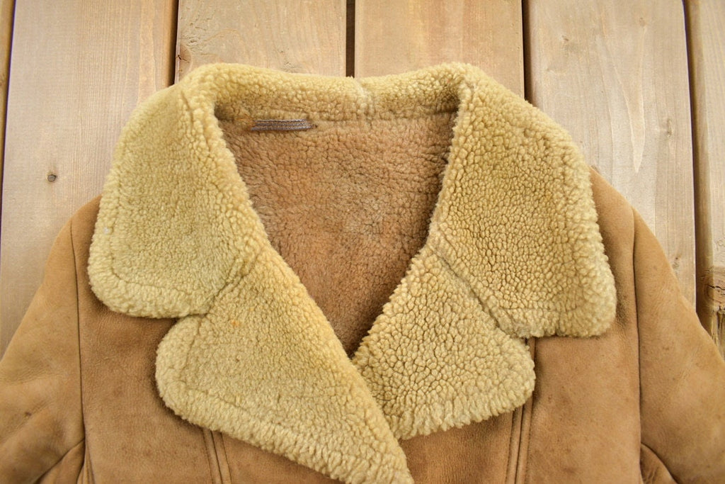 Vintage 1980s English Lady Shearling Leather Coat