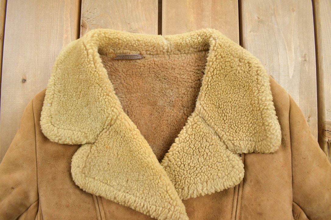 Vintage 1980s English Lady Shearling Leather Coat