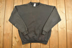 Vintage 1990s Black Franklin Sports Blank Crewneck Sweatshirt