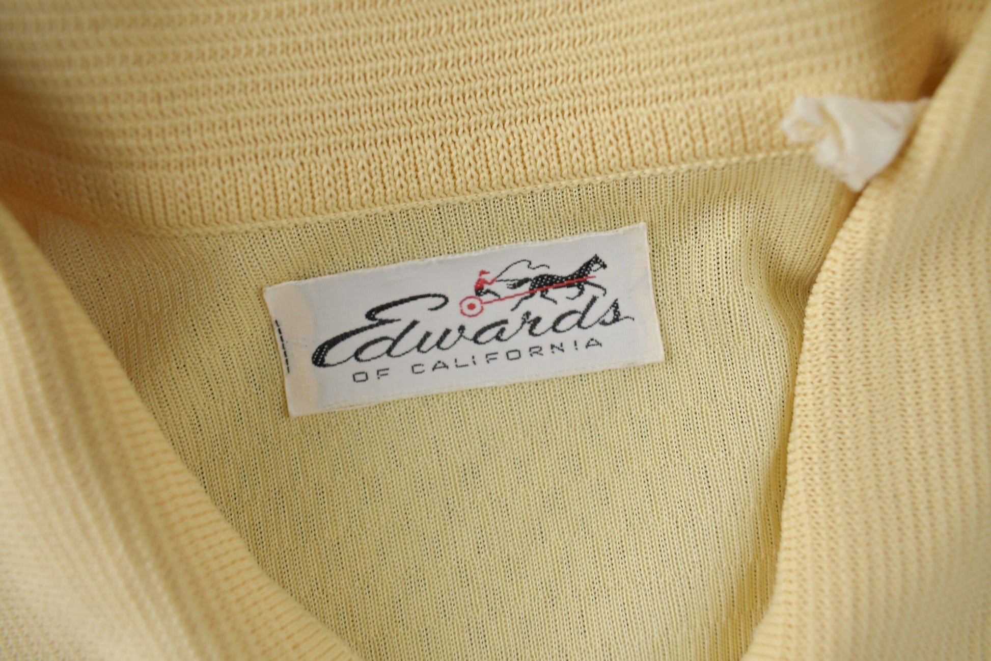 True Vintage 1960s Edward's Of California Half Zip Daggar Collar Shirt Size M