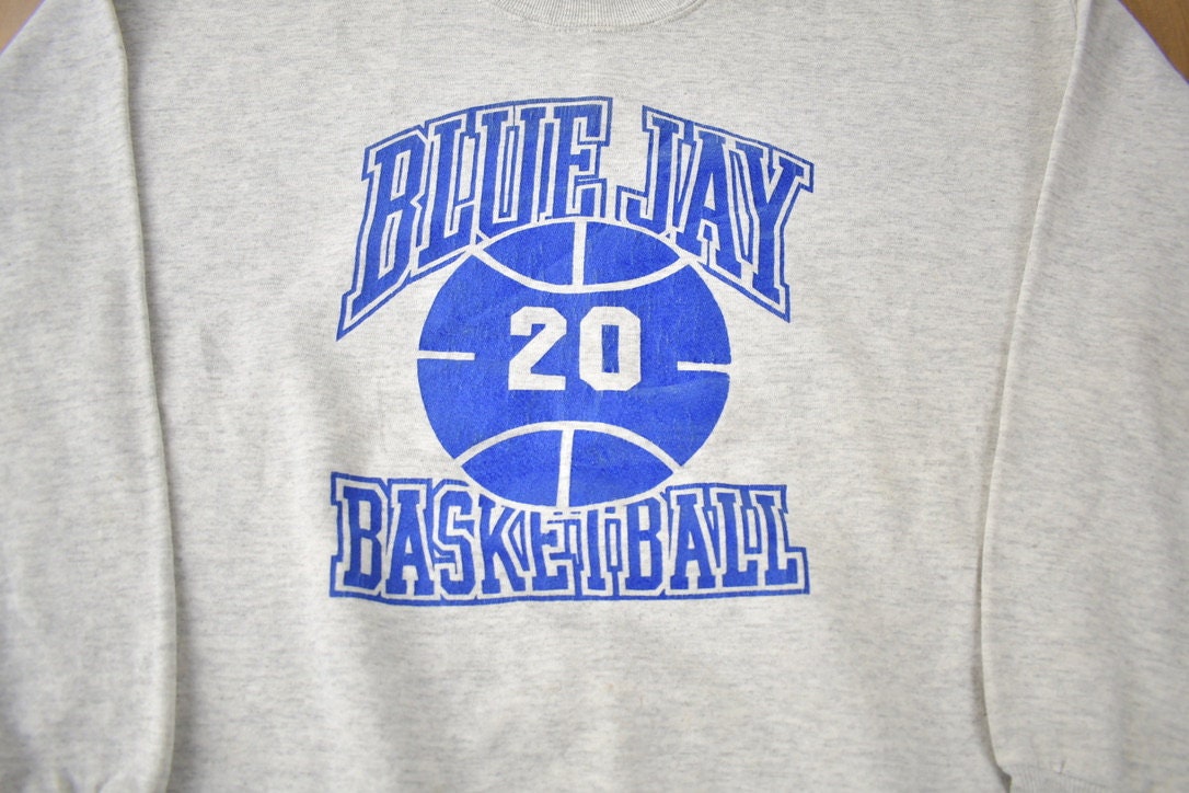 Vintage 1990s Blue Jay Basketball Crewneck Sweatshirt Made In USA