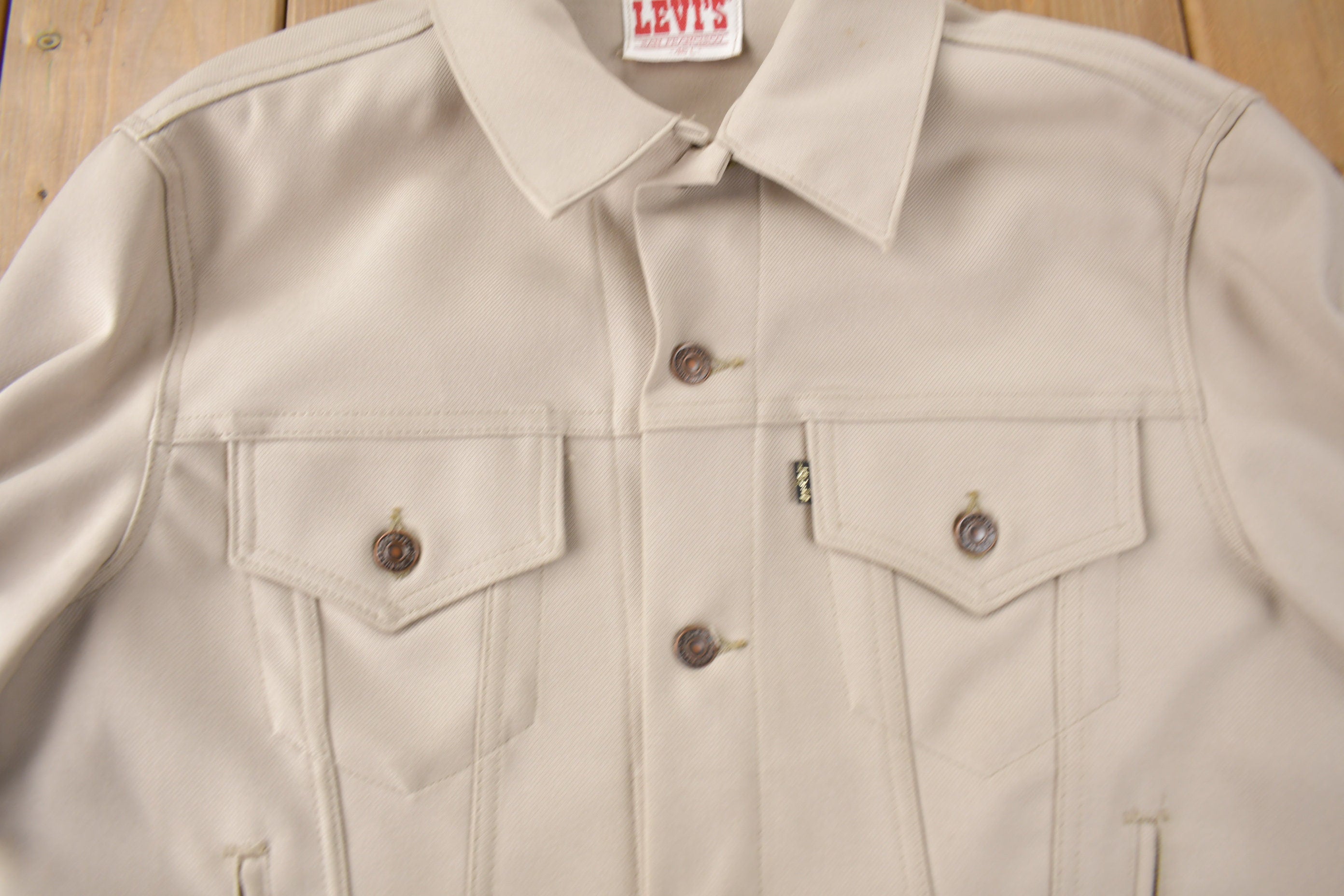 Vintage 1970s Levi's Black & Gold Tab Button Up Light Jacket /