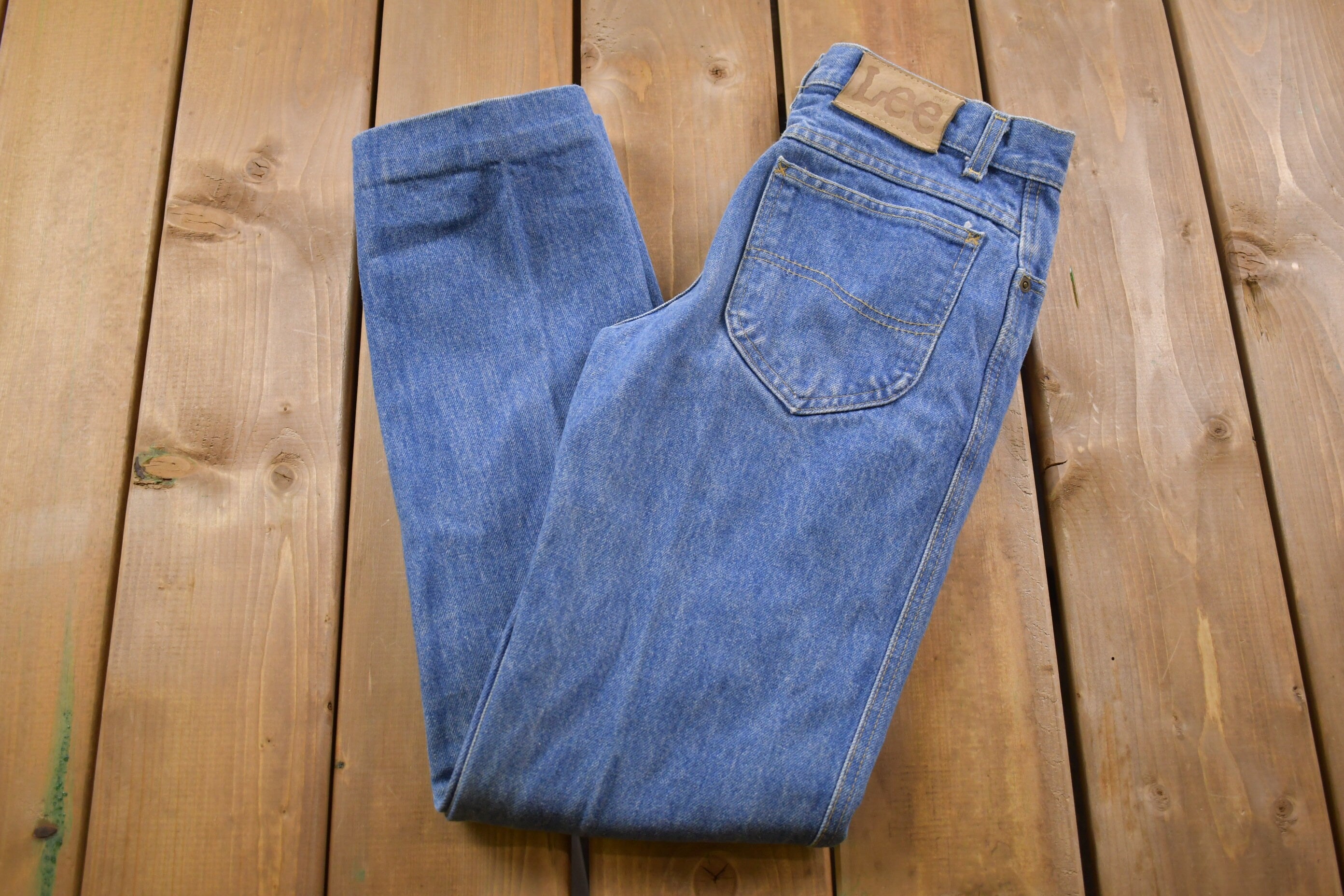 Vintage 1990's Lee Light Wash Denim Jeans 27 x 26 / Made in USA / Streetwear Fashion / Basic Blue Jeans / Vintage Pants