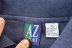 Vintage 1990s AZ Sport Colour Block Collared Sweatshirt Made In USA