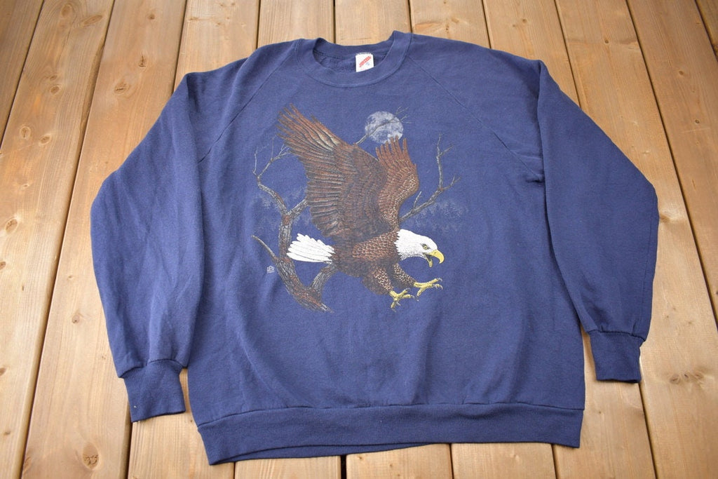 Vintage 1990 Jerzees Night Eagle Crewneck Sweatshirt