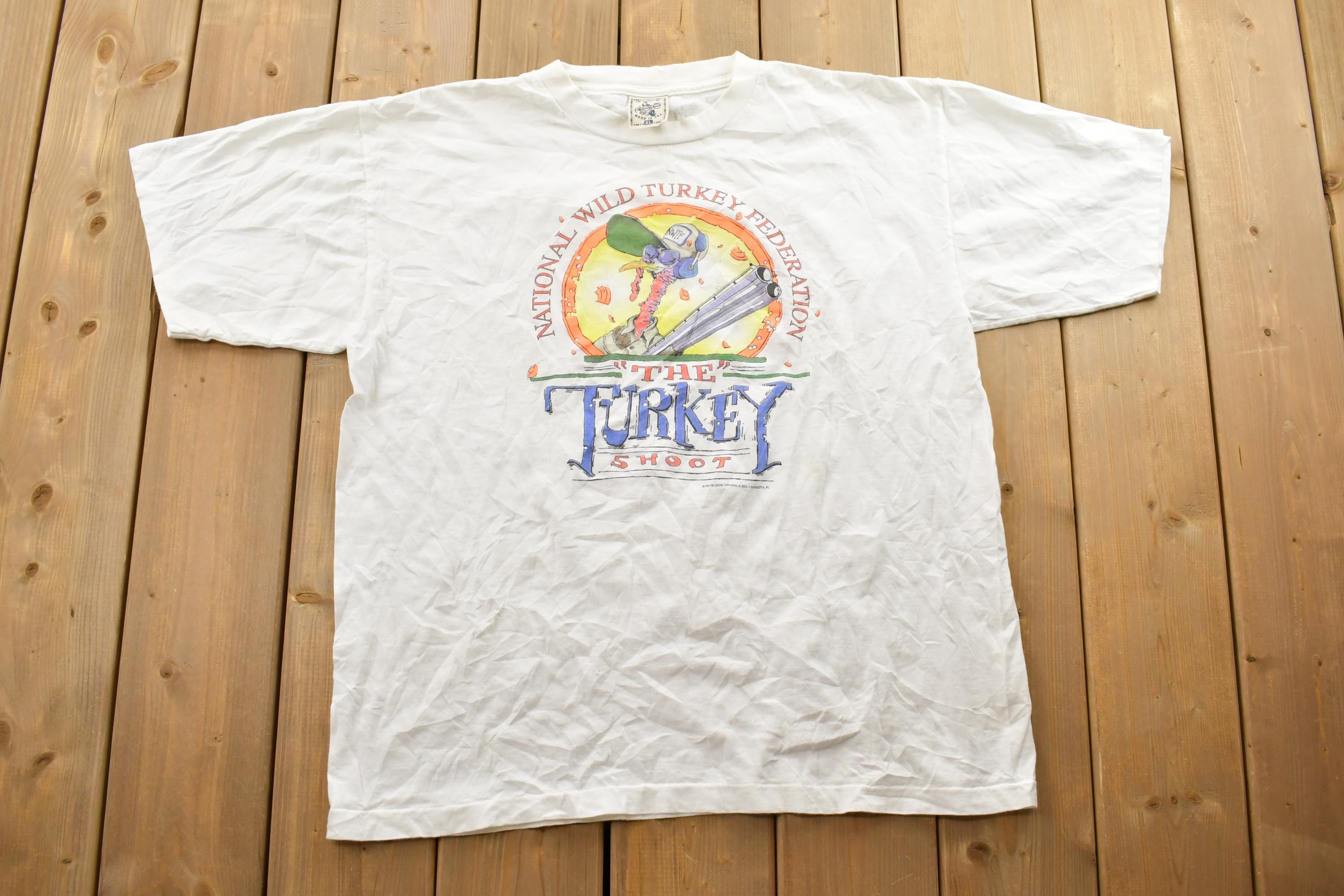 Vintage 1990s The Turkey Shoot Hunting Souvenir T-Shirt  Streetwear  Made In USA  Vacation Tee  Travel T Shirt  NWTF  Katie Didsi Art