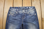 Vintage Y2K Miss Me Bedazzled Low Rise Jeans Size 26x32