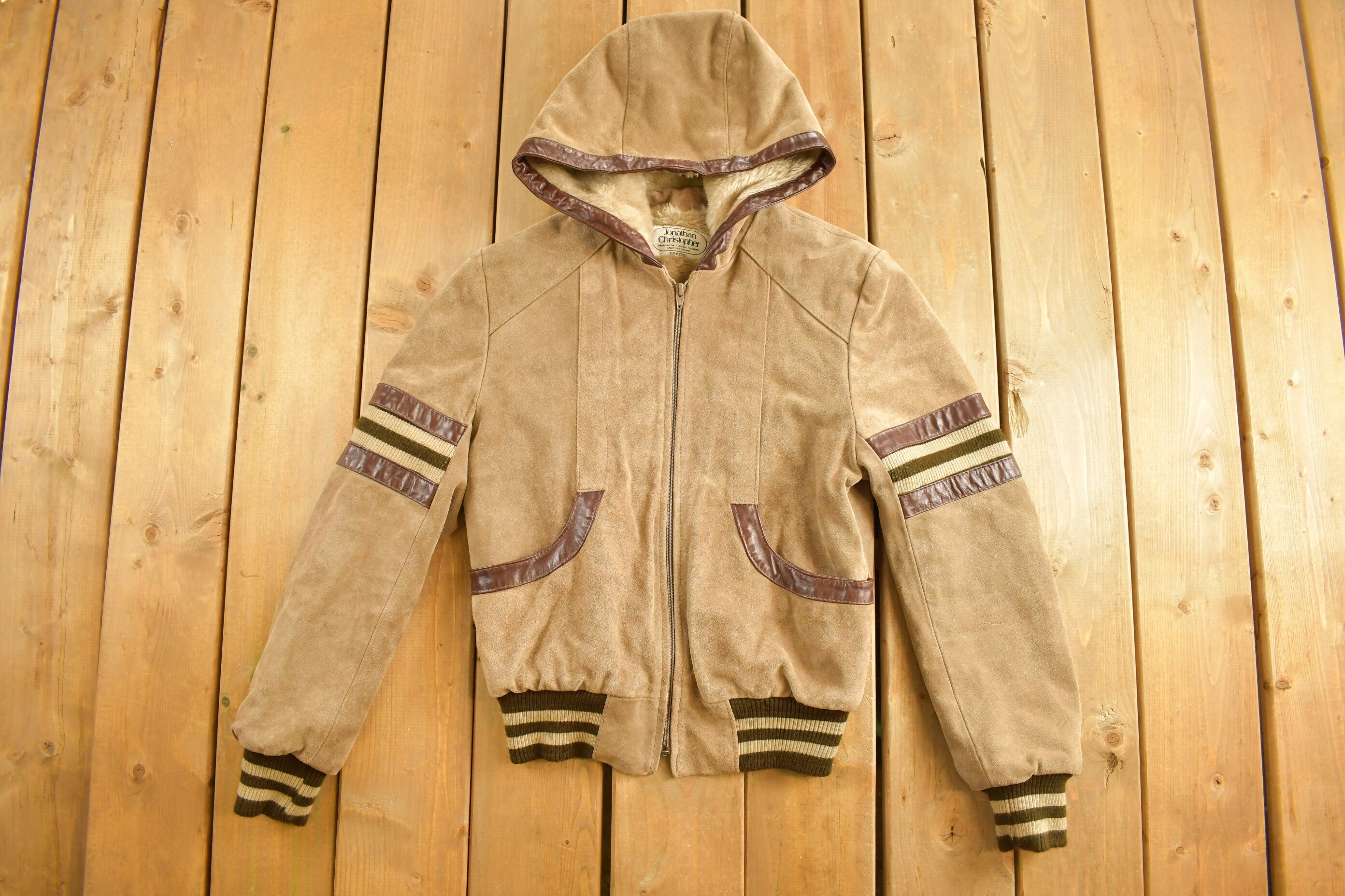 Vintage 1980s Jonathan Christopher Fur Lined Suede Jacket