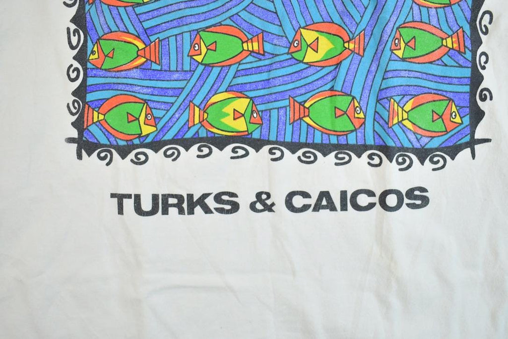 Vintage 1990s Turks Ans Caicos Souvenir T-Shirt  Vintage Streetwear  Vacation Tee  Travel T Shirt
