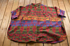 Vintage 1990s AZTEC Pattern Fleece Poncho Jacket