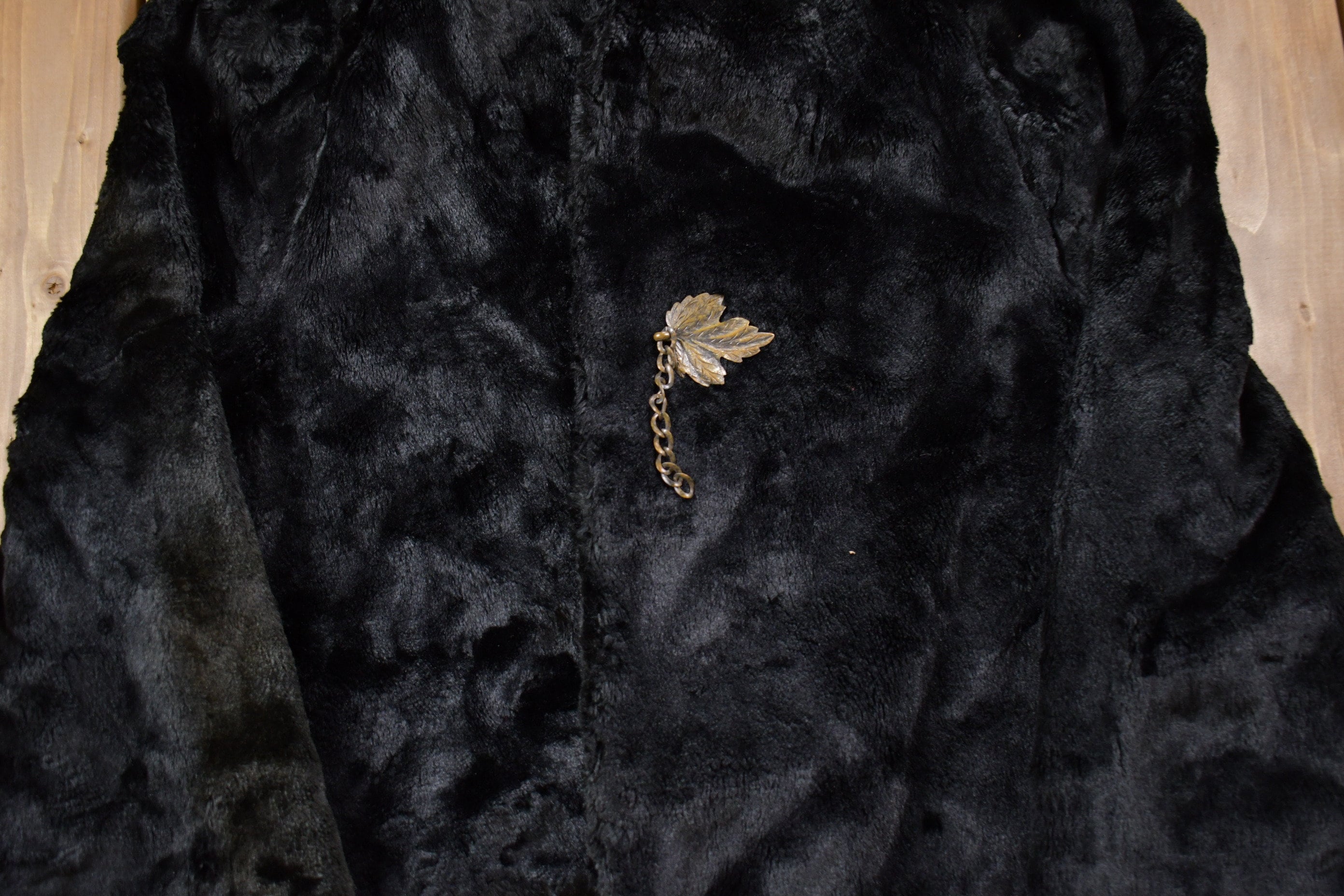 Vintage 1980s Cropped Black Rabbit Fur Coat