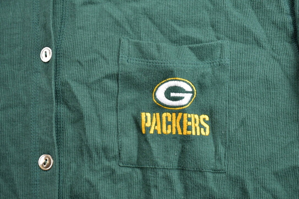 Vintage 1990s Green Bay Packers NFL Button Up Collared Sweatshirt