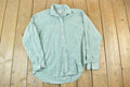 Vintage 1990s Lands End Striped Mint Button Up Shirt