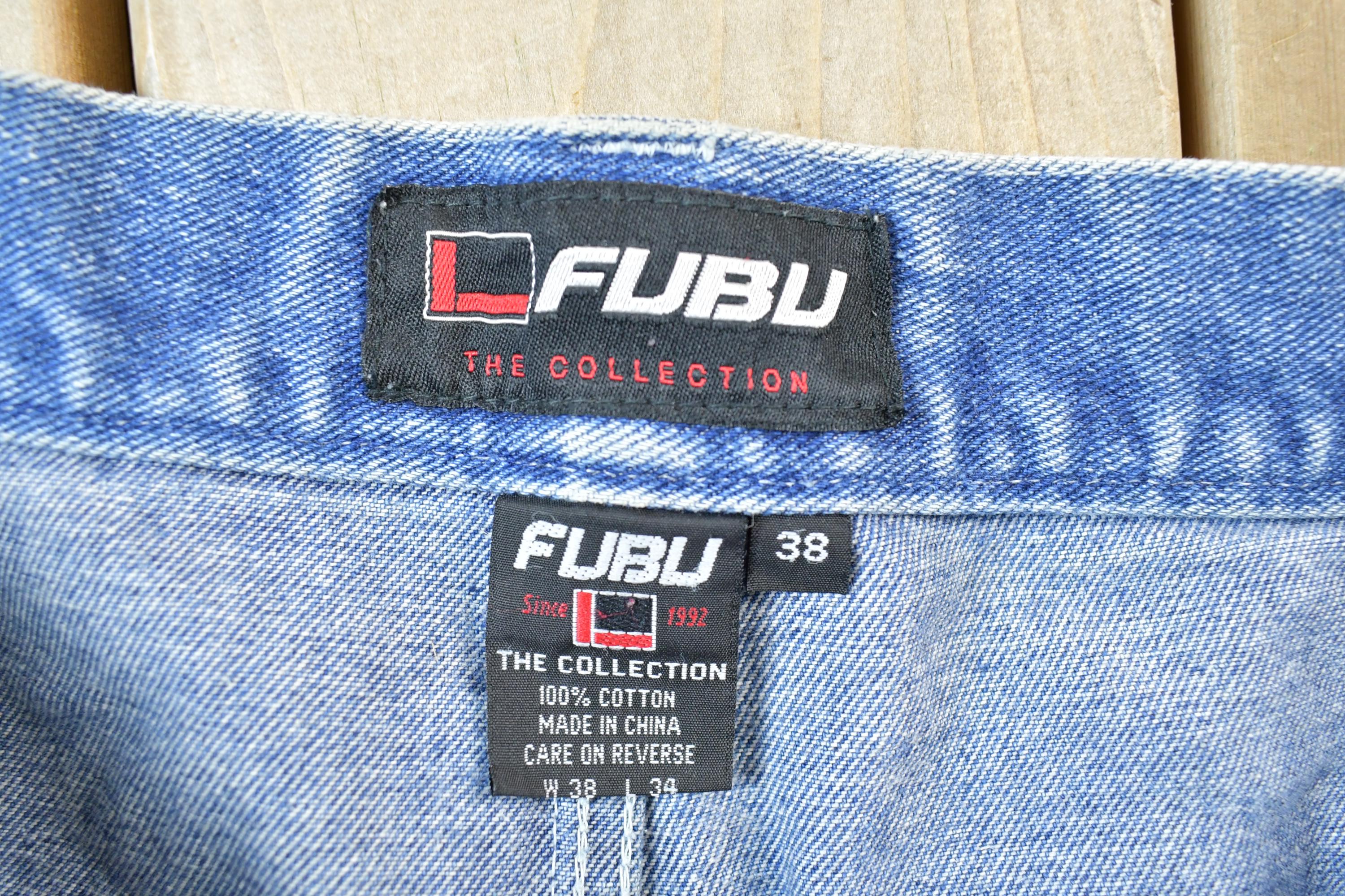 Vintage 1990s Fubu The Collection Denim Hip Hop Jeans Size 38 x 30