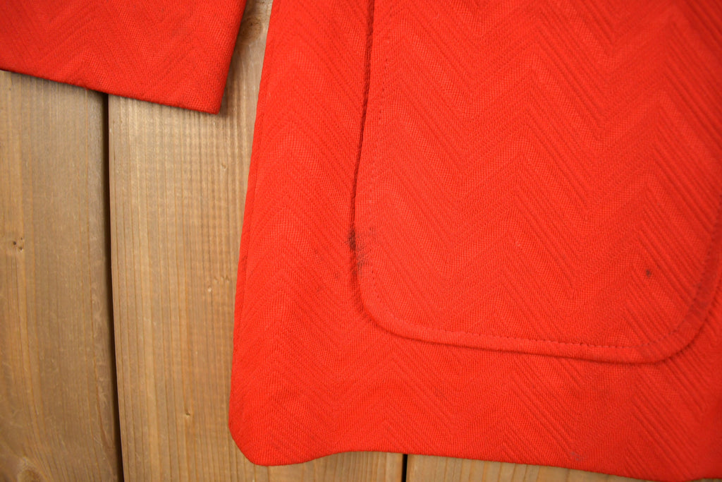Vintage 1970s Red Button Up Overcoat