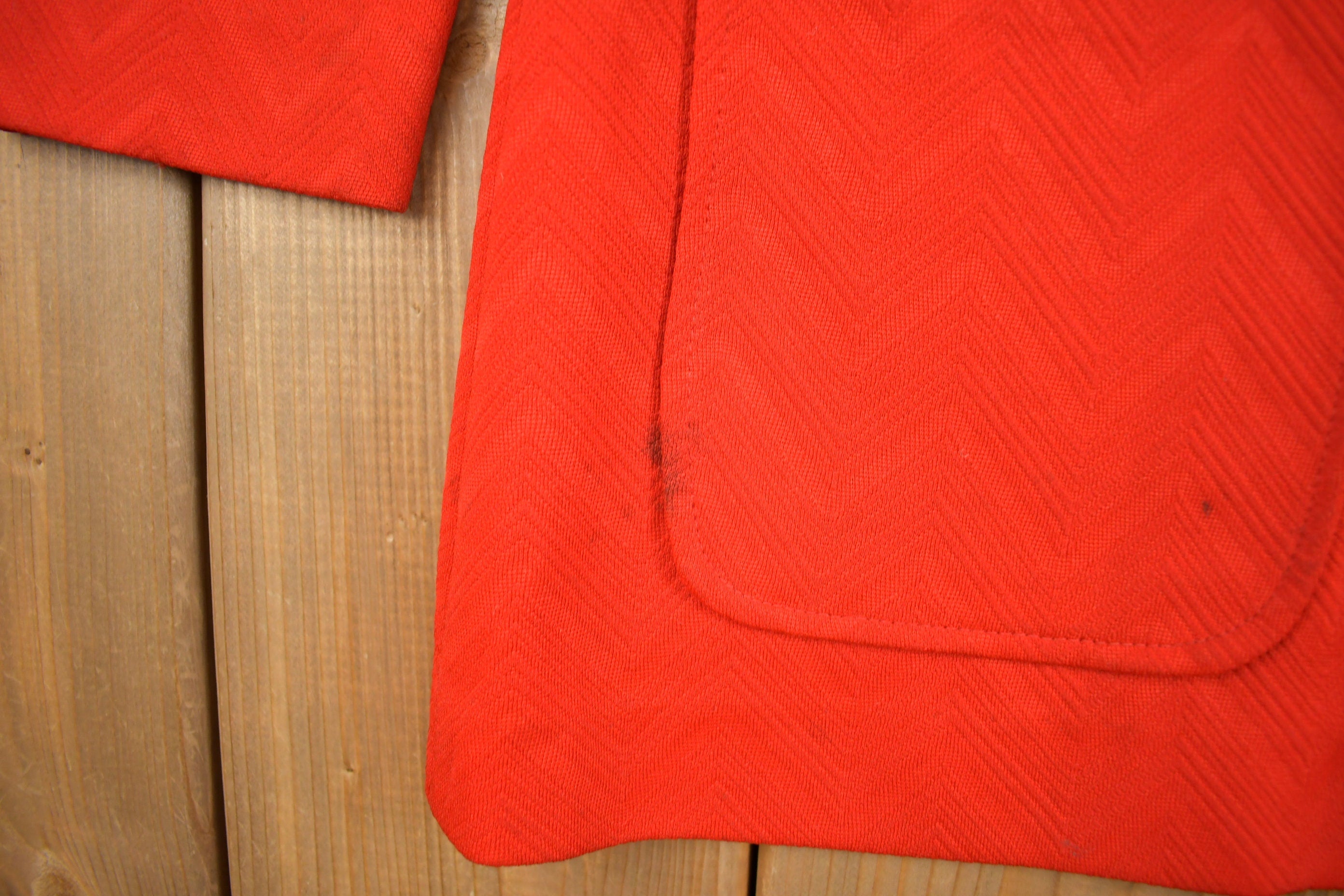 Vintage 1970s Red Button Up Overcoat