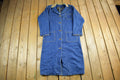Vintage 1970s Lee Duster Barn Denim Jean Long Coat Men's Small