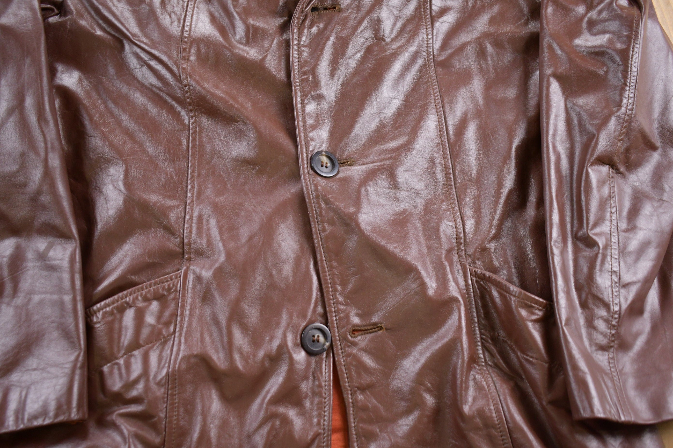 Vintage 1980s Leather Blazer Jacket