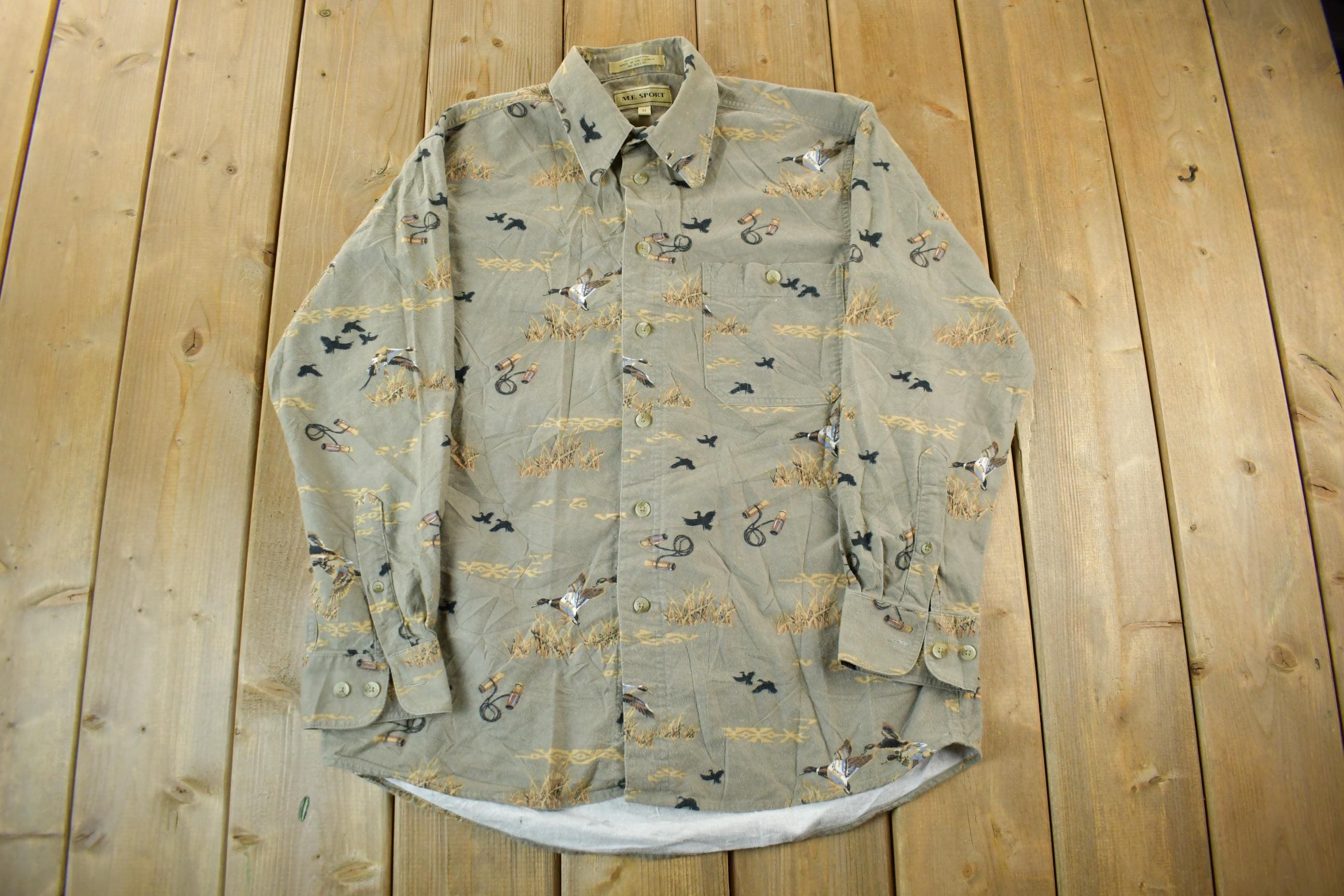 Vintage 2000s Me Sport Ducks All Over Print Button Up Shirt Men's Medium
