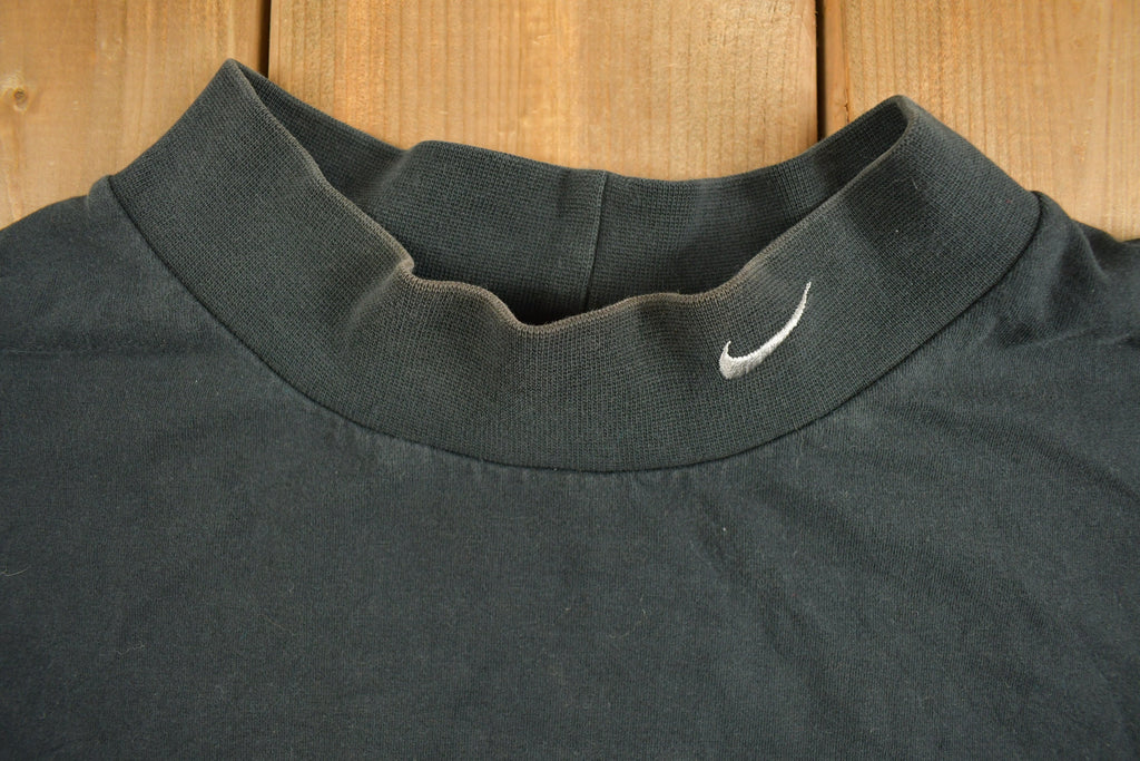 Vintage Y2K Nike Mini Swoosh Black Mock Neck Shirt