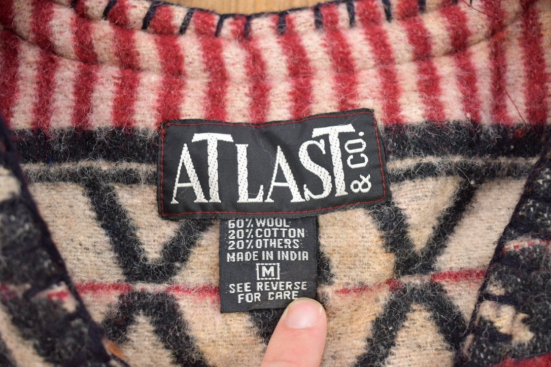 Vintage 1990s AtLast & Co. Wool Knitted Sweater Vest /