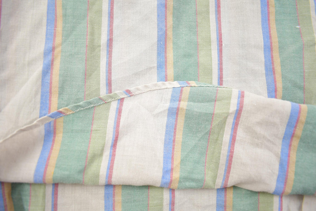 Vintage 1990s Key Elements Striped Pastel Short Sleeved Collard Shirt