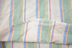 Vintage 1990s Key Elements Striped Pastel Short Sleeved Collard Shirt