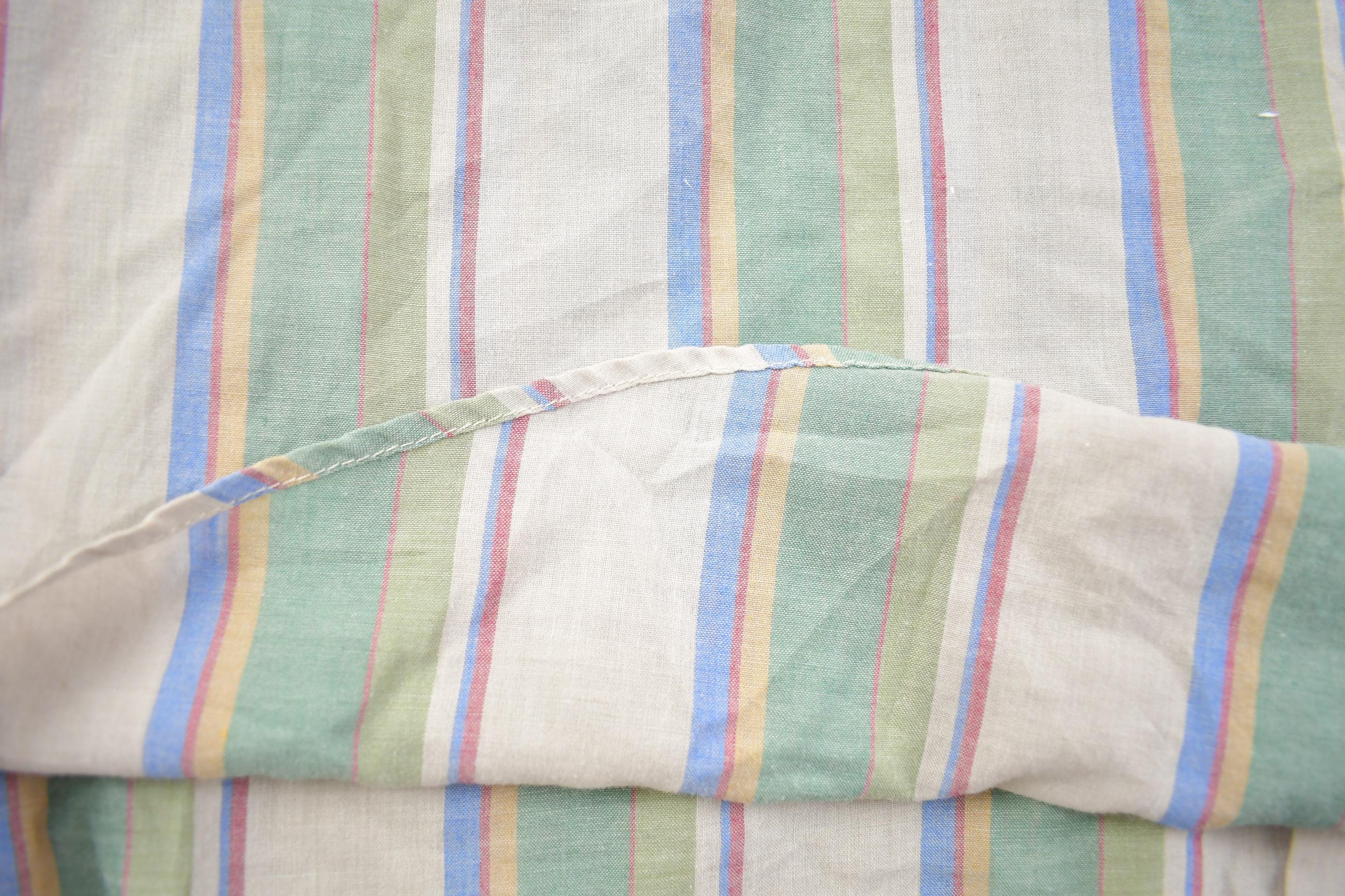 Vintage 1990s Key Elements Striped Pastel Short Sleeved Collard Shirt