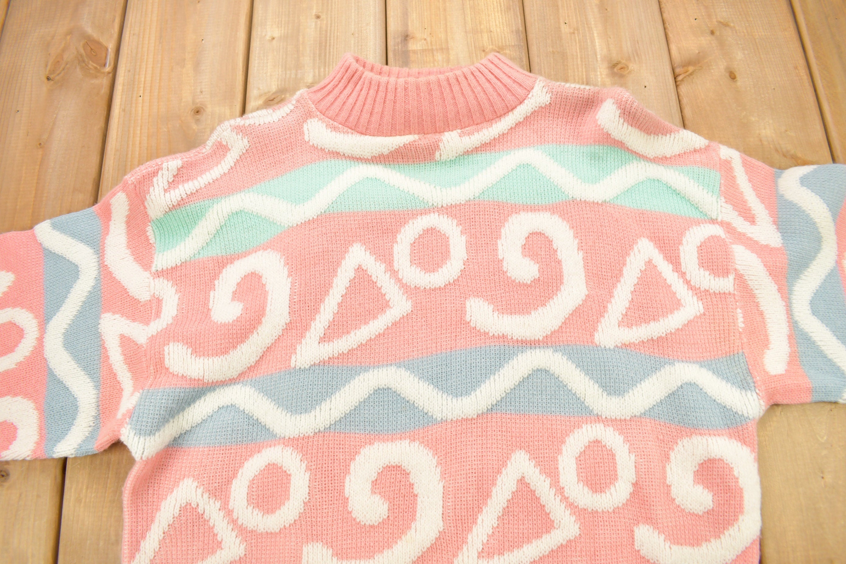 Vintage 1990s Diversity Sport Abstract Knitted Crewneck Sweater