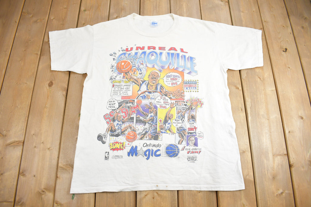 Vintage 1993 Shaquille O'Neal Orlando Magic NBA Comic Graphic T-Shirt