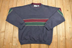 Vintage 1990s Bill Blass Striped Crewneck Sweatshirt