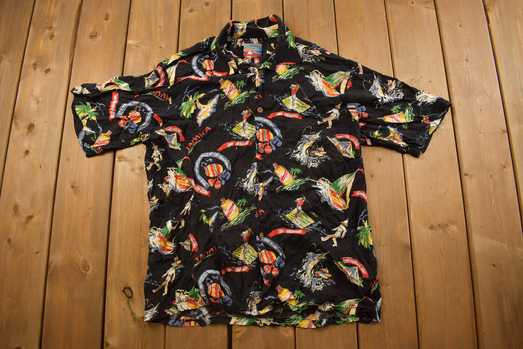 Vintage 1990s Travel Jamaica Button Up Shirt  90s Streetwear Fashion  Vacation  Travel & Tourism  Vintage Button Up  All Over Print